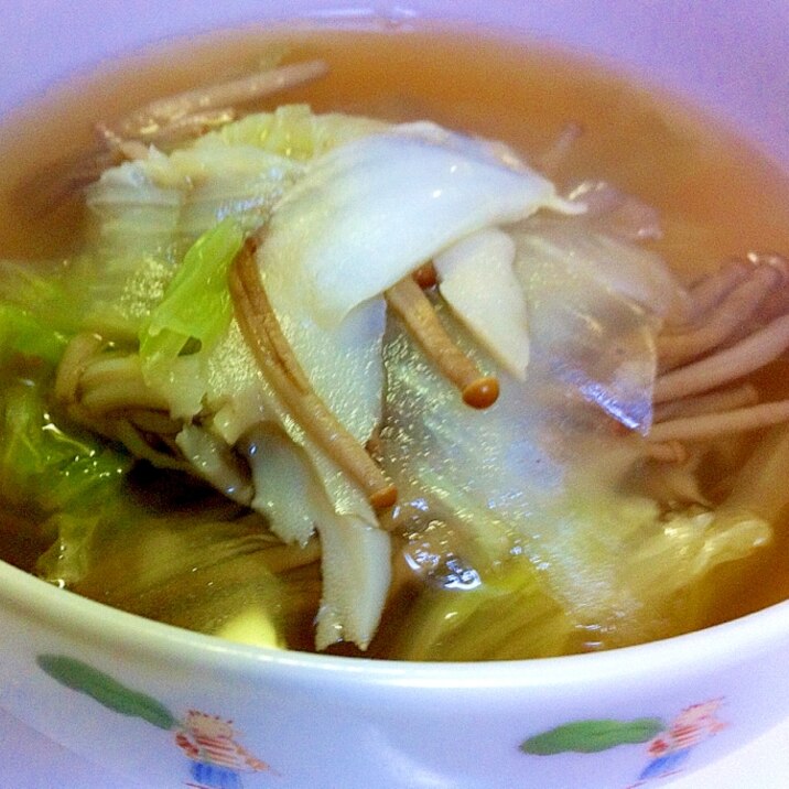 かきのき茸と舞茸の白菜スープ